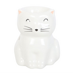 White Happy Cat Oil Burner