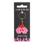 Flaming Dice Keyring