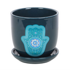Hand of Hamsa Ceramic Plant Pot