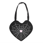 Spiderweb Heart Satin Tote Bag