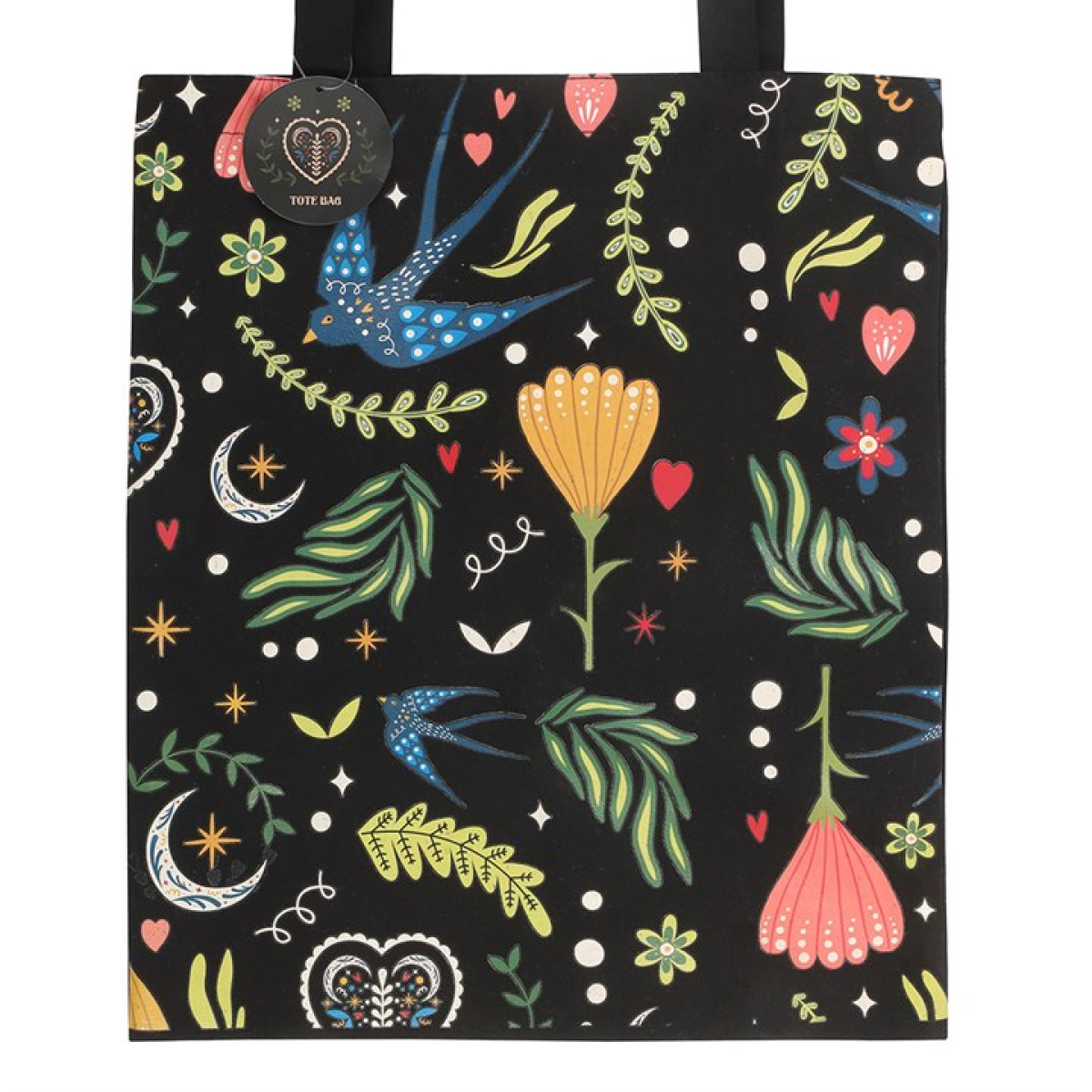 Midnight Bloom Polycotton Tote Bag