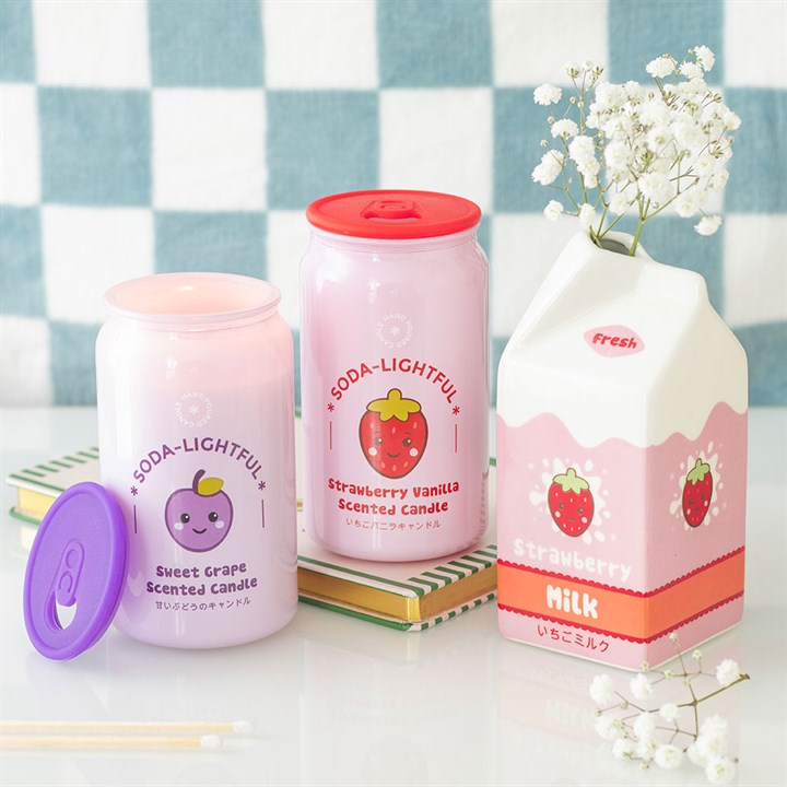 Strawberry Milk Carton Flower Vase
