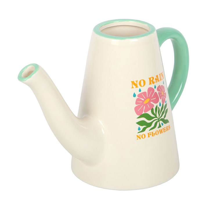No Rain, No Flowers Ceramic Watering Can / Vase