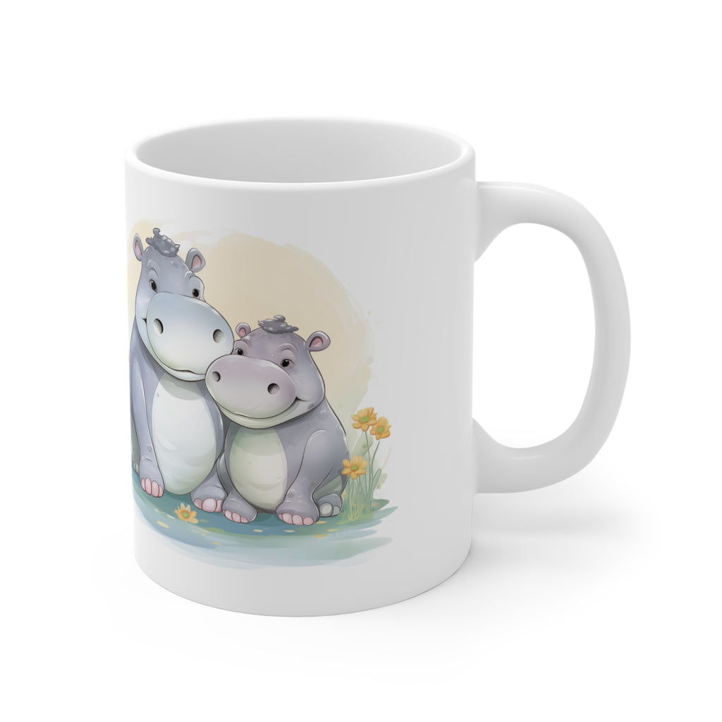 Mummy & Baby Hippo Design Mug