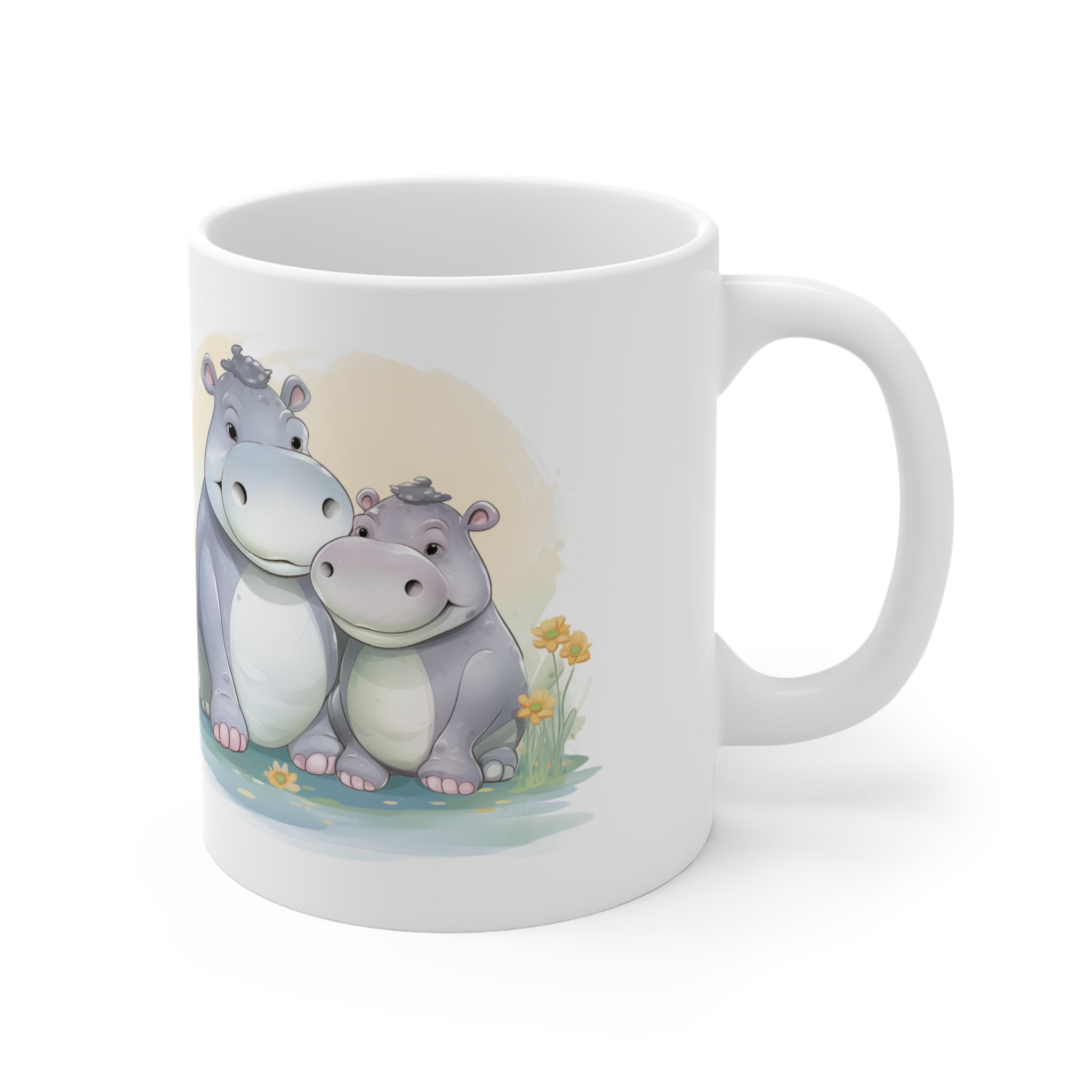 Mummy & Baby Hippo Design Mug