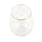 All Over Daisy Print Stemless Wine Glass