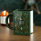 Green Witch Book Shaped Mug