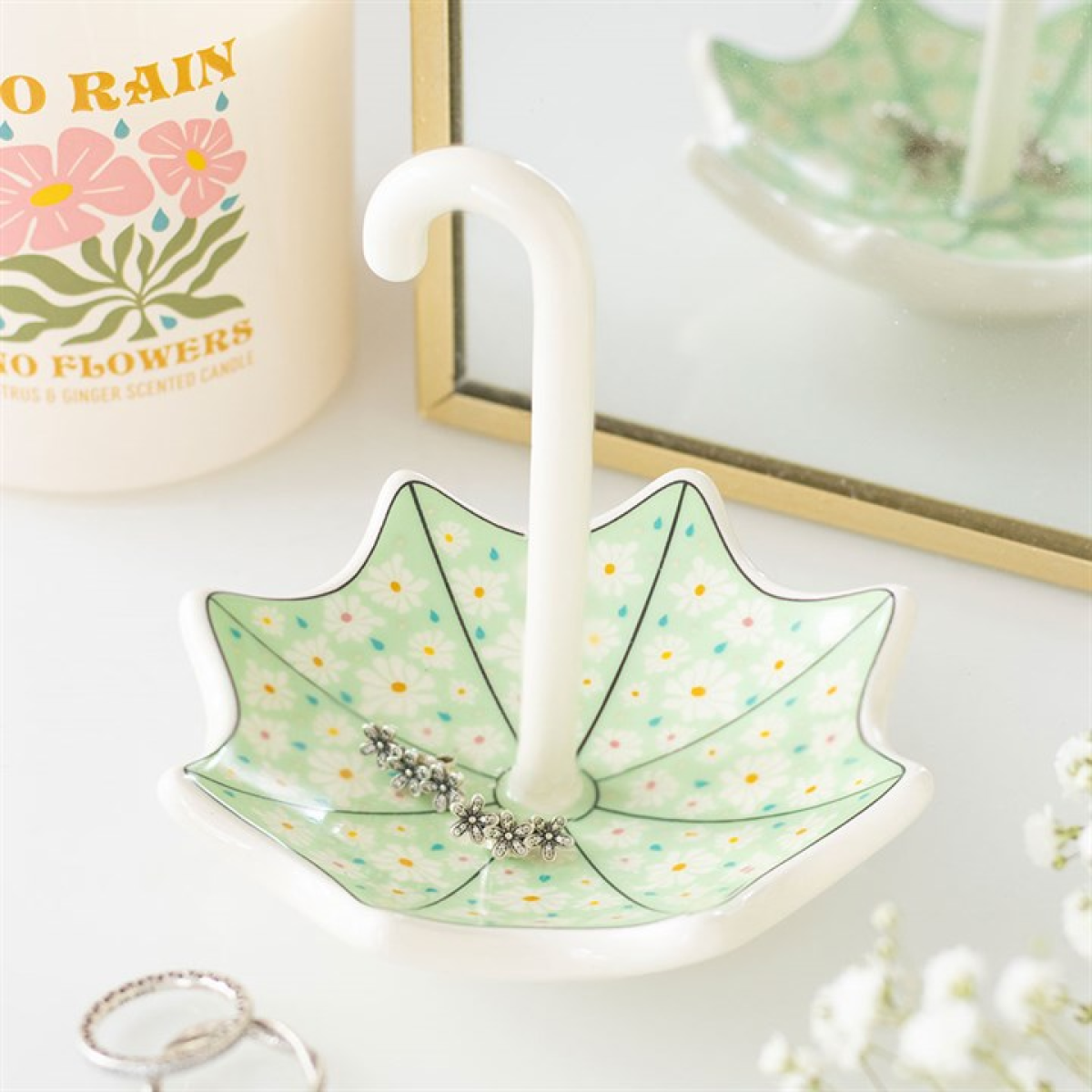 Floral Umbrella Trinket Dish
